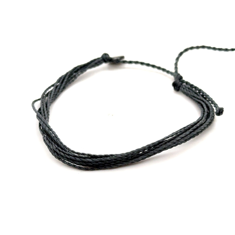 Pura Vida Original String Bracelet Steel Grey Adjustable Waterproof Beachy Boho
